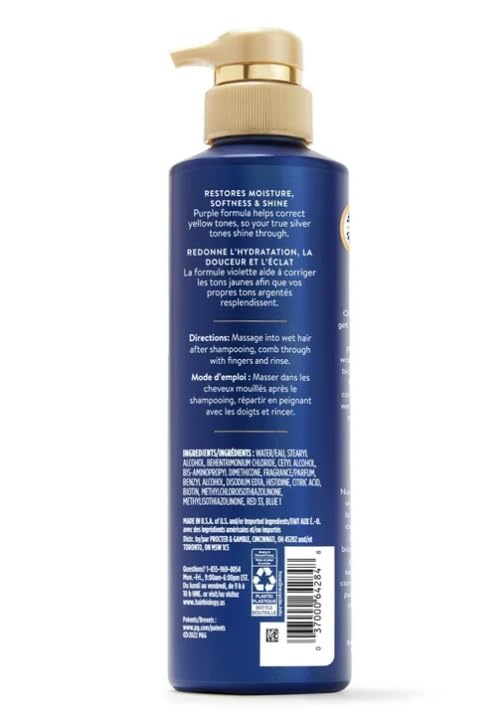 H B Silver and Glowing Purple Conditioner for Gray or Blonde Brassy Color Treated Hair, 12.8 fl oz (Pack of 1)