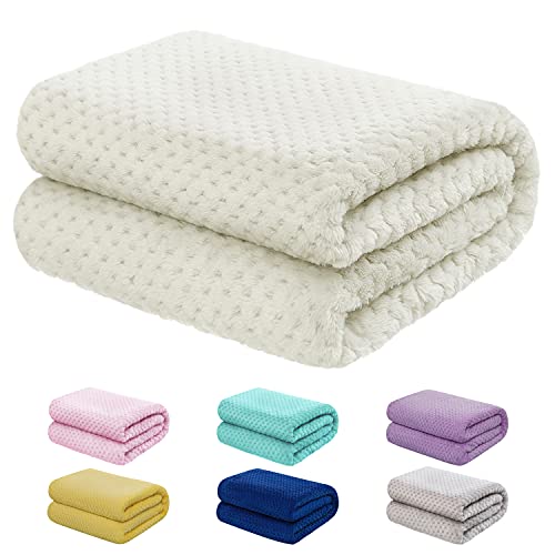 Image of Baby Blanket for Girls and Boys - 30”x40” Ivory - Toddler Blankets - Kids Throw - Newborn Blankets - Soft Lightweight Fleece for Bed, Crib, Stroller