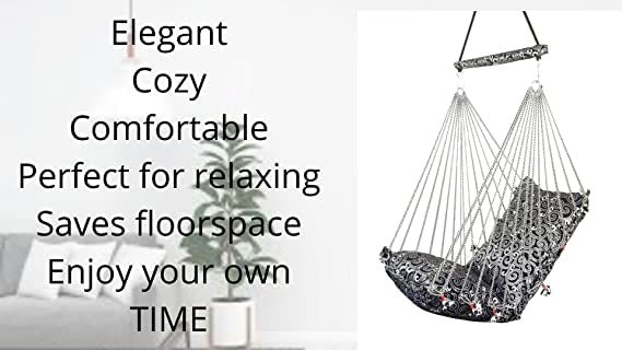 Kkriya Home Decor Cotton Hanging Swing | Swing for Adult | Balcony |Indoor |Outdoor with Weight Capacity 150kg. Made in India 2
