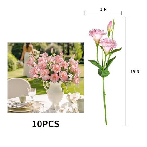 Bailikang XZCBV 10Pcs Lifelike Silk Flowers Artificial Flowers Indoor Fake Lisianthus Flower Table Centerpiece Faux Flowers Fake Eustoma Flower Long Stem Faux Flowers thumb #6