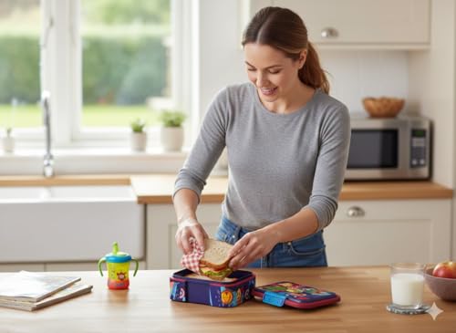 Image of STRIDERS Supreme Multi Compartment Sandwich Box for Kids - Avengers Seven Wonders Lunch Box | Leak-Proof, BPA-Free & Reusable XL School Tiffin for Boys