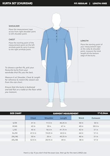 Image of Amazon Brand - Symbol mens Festive Long Kurta & Pyjama Set (2pcs)