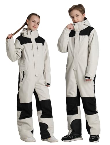 Image of GSOU SNOW Kids Snow Suit One Piece Ski Suit Boys Girls Snowboard Jumpsuits Waterproof Youth Snowsuit Outfit