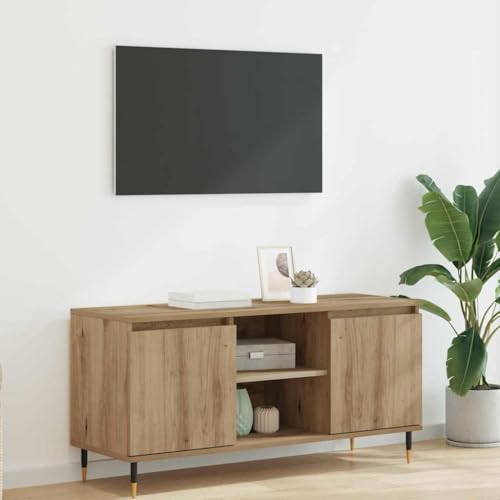 WRJENFSC Mueble bajo para TV, 104 x 35 x 50 cm, roble Artisan, material de madera, diseño moderno, aparador robusto para salón, oficina o pasillo