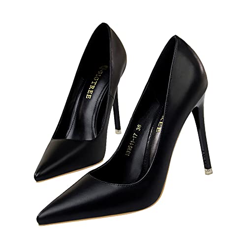 Women's Classic 10.5cm Sexy Stiletto Pumps Slip On Candy Color Pointed Toe Office Shoes High Heels