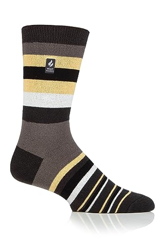 HEAT HOLDERS Men's Phillip ULTRA LITE™ Multi Stripe Crew Socks Charcoal/Red/Men's 7-123