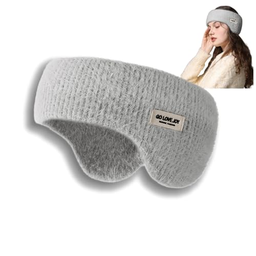 REINREUDE Soundproof Ear Muffs for Sleeping, Noise Cancelling Sleep Headband for Adults, Lightweight Blackout Eye Mask & Noise Cancelling Ear Muffs for Sleeping, Night Travel Shift Work(grey)