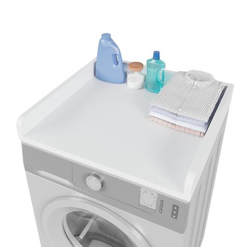 EOSVALO Plan de Travail pour Machine à Laver et sèche-Linge avec étagère, Plan de Travail au-Dessus de la Machine à Laver et du sèche-Linge avec...
