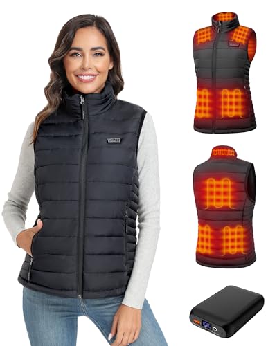 Topdot Women's Heated Gilet with Power Bank, Black, Size S
