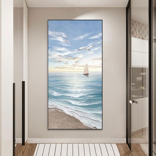 Modern Decorative Breaker Box Cover - Electric Meter Switch Art for Living Room & Home Office - Stylish Wall Decor (Blue, 40x60cm / 15.7x23.6in)