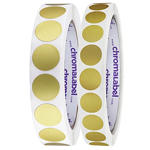 Chromalabel Permanent 1/2" And 3/4" Gold Dots Bundle #TOP28