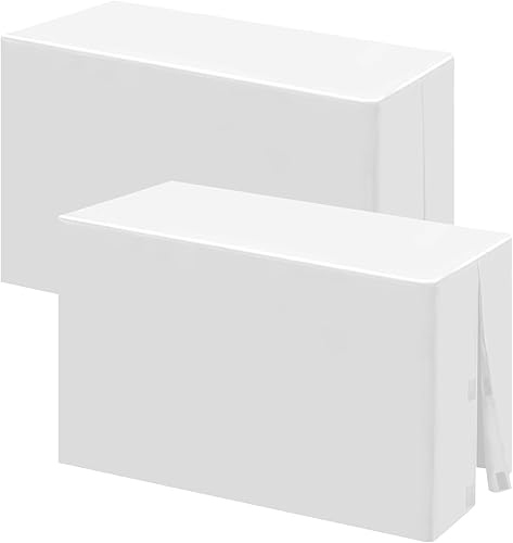 Fixwal Mantel rectangular para mesas de 6 pies, paquete de 2 manteles de 72 x 30 pulgadas, color blanco