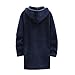 RTRDE Trench Coat for Men, Fall Winter Sweater Jackets Casual Knitted Cardigan Fleece Lined Full Zip Hooded Coat Wool Men Pea Coats Fashion Mens Raincoat (3XL, Navy)