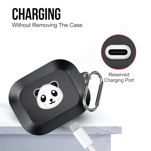 Image of Soft Silicone Case Cover Compatible for Realme Buds Air 8 (Panda)