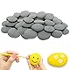 YEWCEP 30 Stücke Steine Zum Bemalen, Flache Steine Zum Bemalen, 1-3 cm Schwarze Kieselsteine, Ideal Für DIY Crafts, Aquarium Landschaftsbau Und Familienaktivitäten