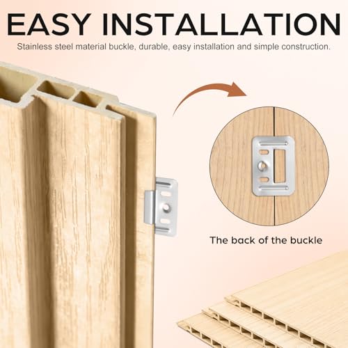 Image of Angoily 300 Pcs Wall Panel Buckle Clamp Stainless Steel Furniture Buckle Fixing Piece for Integrated Wall Panel Home Improvement