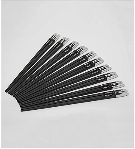 Jeu de Baguettes en Alliage de Haute qualité 10 Paires de boîtes-Cadeaux, Baguettes japonaises antidérapantes(Color:B)