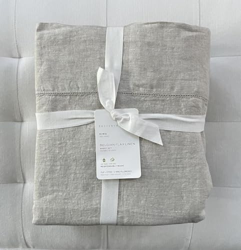 Pottery Barn Belgian Linen Flax Sheet Set ~King~*Flax/Natural*~
