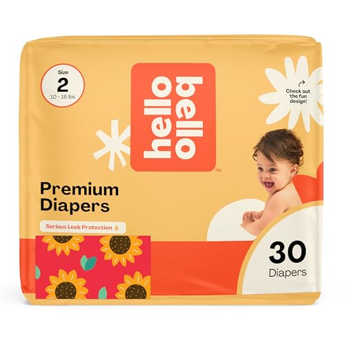 Image of Hello Bello Diapers, Size 2 (10-16 lbs) Flower Child, 30 Count of Premium Disposable Baby Diapers, Hypoallergenic with Soft, Cloth-Like Feel
