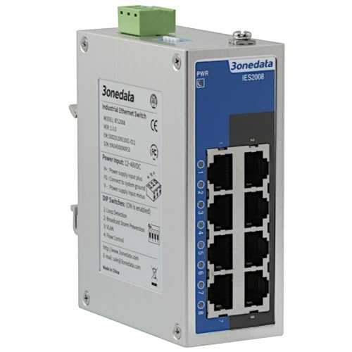 IES2008L-MKC, commutateur Ethernet non managé industriel avec 8 ports RJ45