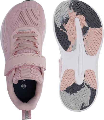 WHITIN Boys Girls Width Wide Toe Box Running Shoes Zero Drop Sneaker Little Big Kids Size 4 Breathable Athletic Basketball Walking Training Pink 36