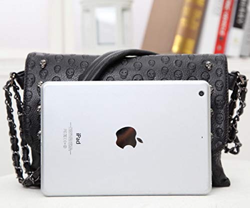 Punk Women Shoulder Top-handle Bag Skull Chain SatchelTote Handbag Purse Clutch2