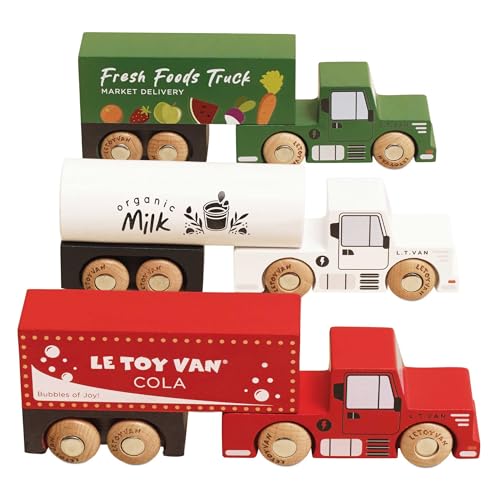 Camions et remorques en bois FSC durables contre les jouets en plastique cassables