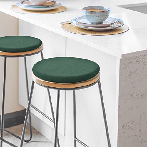 Gumcoly Memory Foam Seat Cushion 14 Inch Round Chair Cushion For Bar Stool Reversible Circle Bistro Chair Pad Washable For Kitchen Dining Comfortable Mat For Home Office Dark Green #TOP4