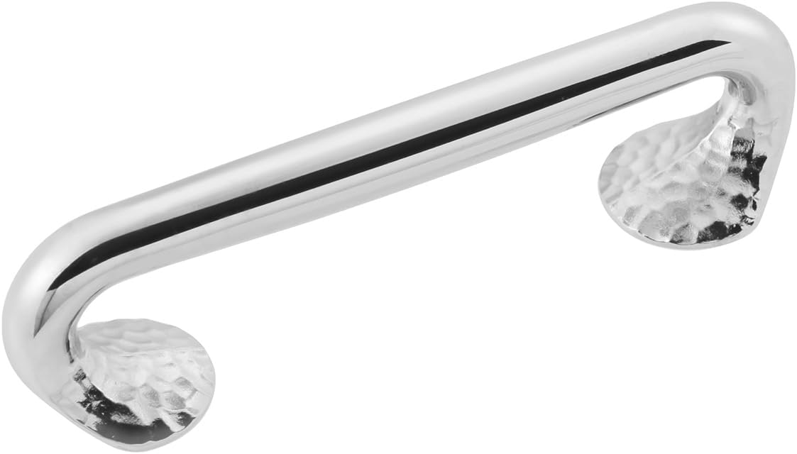 Hickory Hardware 10 Pack Solid Core Kitchen Cabinet Pulls, Luxury Cabinet Handles, Hardware for Doors & Dresser Drawers, 3-3/4 Inch (96mm) Hole Center, Chrome, Craftsman Collection