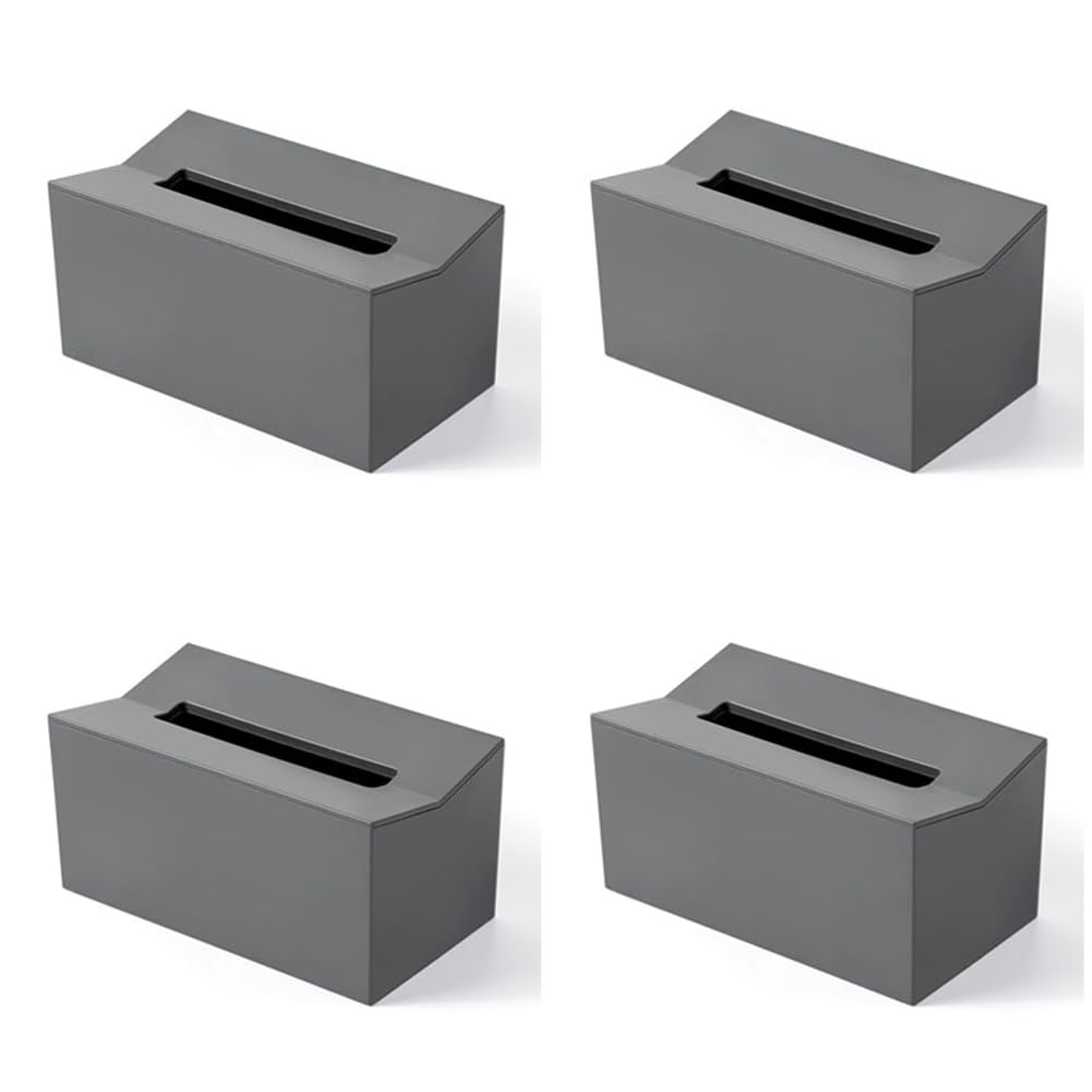 Hndhbfgrt 4X Kitchen Tissue Box Cover Napkin Holder for Paper Towels Box for Napkins Tissue Dispenser Wall Mounted Container Gray