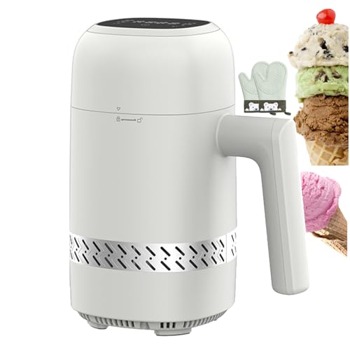 Electric Automatic Ice Cream Maker Machine, Countertop Ice Cream Maker for Home, Protable Ice-cream Makers Without Pre Freezing, Easy to Clean, 4 Modes, LED Intelligent Control