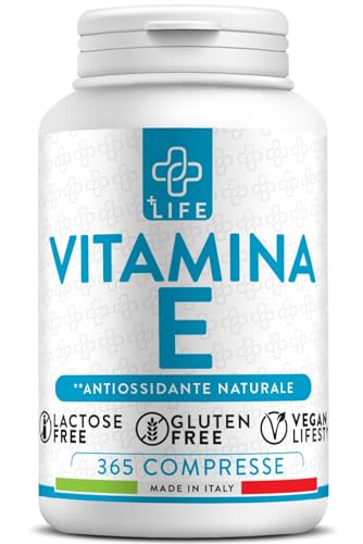Immagine prodotto: Vitamina E Pura 365 Dosi PiùLife, 60mg Per Compressa 89UI, Integratore Vitamina E Per Viso Pelle, Occhi Vista, Vitamine Per Capelli, Benessere Antiossidanti Integratori