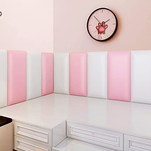 Wiging 3D Anti-Collision Wall Padding For Kids, 20X40Cm Pu Waterproof Solid Color Self-Adhesive Wall Stickers For Home Bedroom Living Room Background Decor (Color : Black, Size : 5Pcs) #TOP2