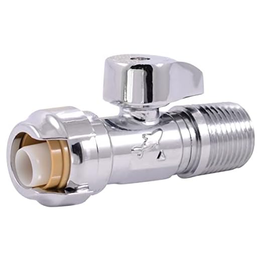 SharkBite 1/2 x 1/2 Inch MIP Straight Stop Valve, Quarter Turn, Push to Connect Brass Plumbing Fitting, PEX Pipe, Copper, CPVC, PE-RT, HDPE, 24947