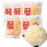 Tremella fuciformis seca 30g * 5 bolsas - Flor de plata de origen Gutian sin sulfuro, textura blanda y glutinosa, fácil de espesar para sopas dulces, Flor de plata de Gutian