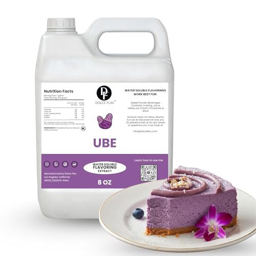 Image of Dolce Flav Ube Purple Flavoring 8 oz - Bulk Ube Purple Extract for Ice Cream Manufacturing, Bakery & Foodservice