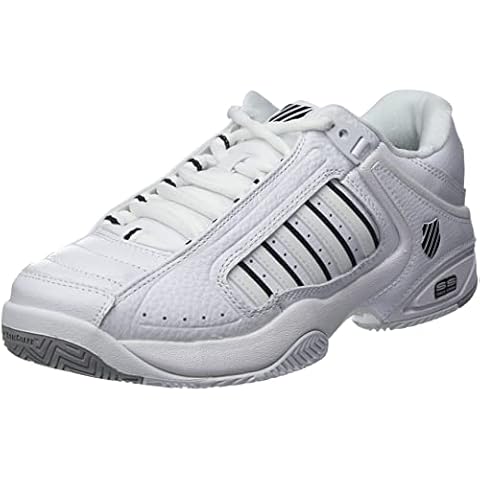 K-Swiss Performance Men's Defier RS Tennis Shoe, White/White/Black, 5.5 UK Cover