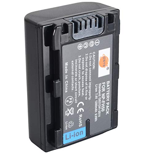 DSTE Batterie de rechange compatible avec Sony NP-FH50 DSLR-A230 DSLR-A290 DSLR-A330 DSLR-A380 DSLR-A390 DSC-HX1 DSC-HX100V DSC-HX200V HDR-TG5V HDR-TG1E...