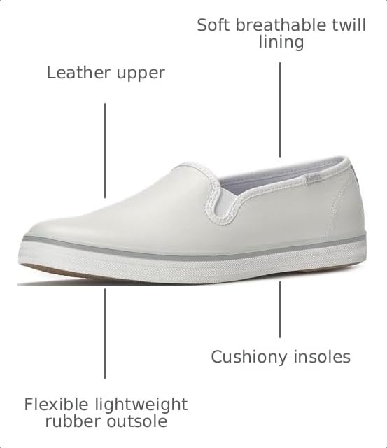 Image of Keds Womens Champion Canvas Slip On Sneakers Shoes Casual - White