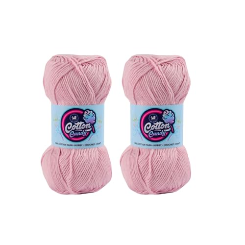 Image of NESTNHAVEN Cotton Candy 100% Cotton Yarn - (100g, 185 Meters) - Luxury Yarn for Crochet, Amigurumi, Embroidery, Toys, Garments, Flowers and Hobby, Projects. (Baby Pink) | (200 Gm)