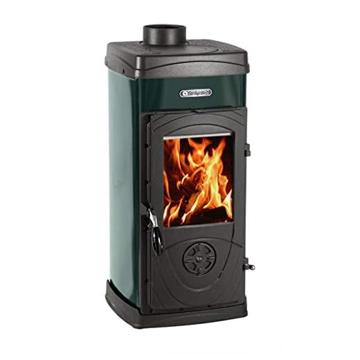 La Nordica Super Junior Independiente Leña Verde, Gris - Estufa (Independiente, Verde, Gris, hierro fundido, Leña, 143 m³, 79,5%)