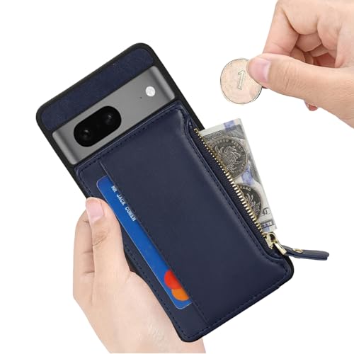 Image of Cavor for Google Pixel 7 Case Wallet with Card Holder, Blue
