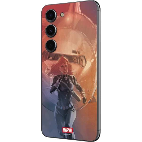 Skinit Decal Phone Skin Compatible with Galaxy S23 - Officially Licensed Marvel Black Widow Running Design