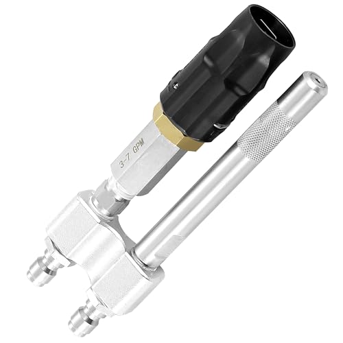 TasuoX M5 Twist Nozzle for Pressure Washer - Adjustable Long Range Shooter Tip with 1/4 Quick Connect 3-7 GPM High Reach Soap Nozzle for Soft Wash & Downstream Cleaning