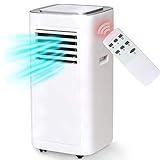 Potente 8.000 BTU acondicionador de aire de refrigeración con ventilador funciona y deshumidificación. Capacidad de deshumidificación: 19L / día ..
