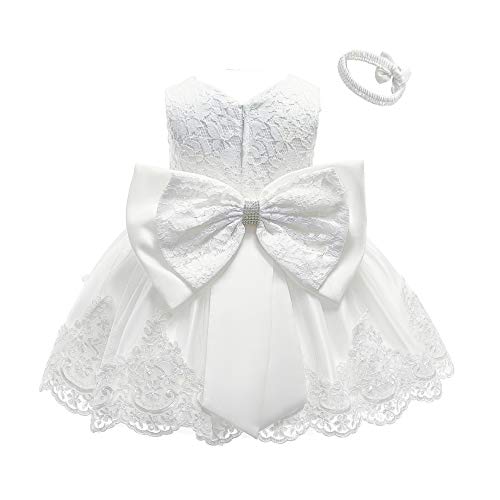 0-6T Toddler Baby Girl Embroidered Tutu Ball Gown Lace Dresses with Headwear
