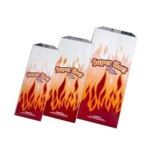 Brown Paper Goods Heat 'Em Up Foil Barbecue Bag White/Red, 1 qt. | 500/Case