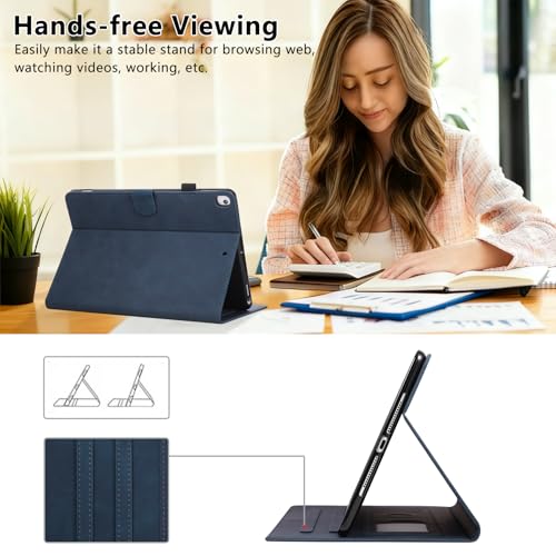 Étui Samsung Galaxy Tab S10 FE 11.9 en cuir PU bleu avec support multi-angle