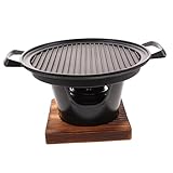 Gril de table : antiadhésif, alliage d'aluminium de , bois, durable et sûr pour une , support de barbecue