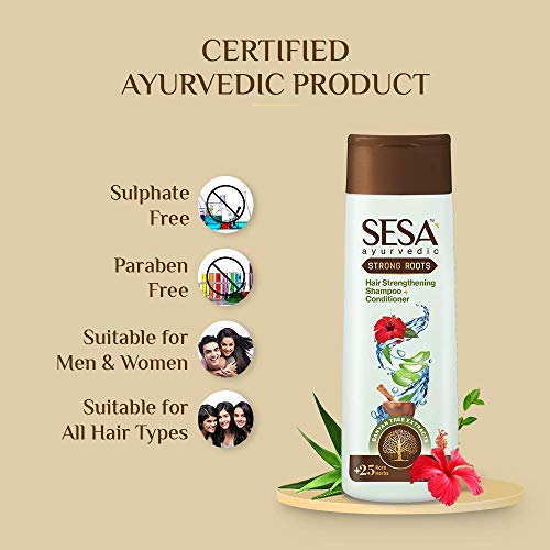 SESA Ayurvedic Strong Roots Hair Care Combo (Oil and Shampoo + Conditioner) | Complete Hair Care Regimen | Hair Oil - 100ml & Shampoo + Conditoner... - Image 7